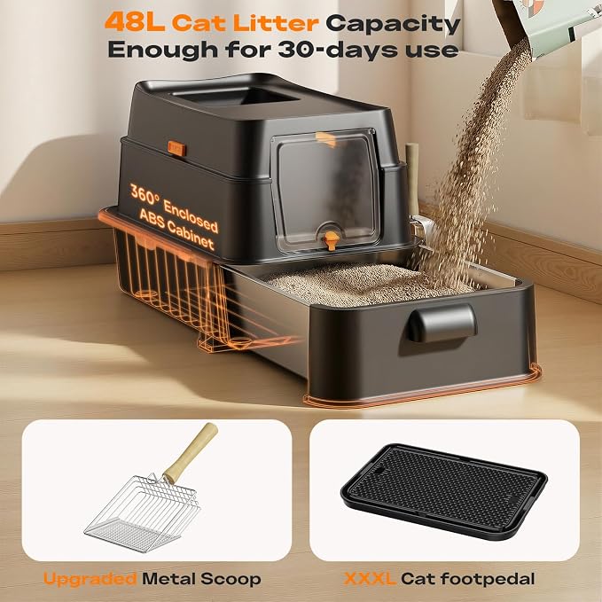 HTii-ë® XXL Stainless Steel Cat Litter Box - Image 5