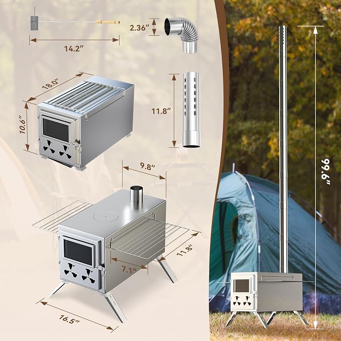 Hot Tent Stove, Camping Wood Burning Stove - Image 7