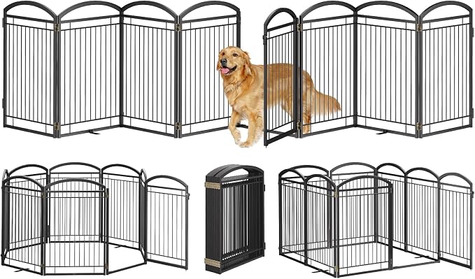 Full Metal Free Standing Dog Gate by WeLovePetsAsMuchAsYouDo