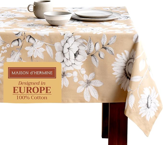 Maison d' Hermine Table Cloth Rectangle Table 100% Cotton 60 x 108 Inches Fall by MaisondHermine