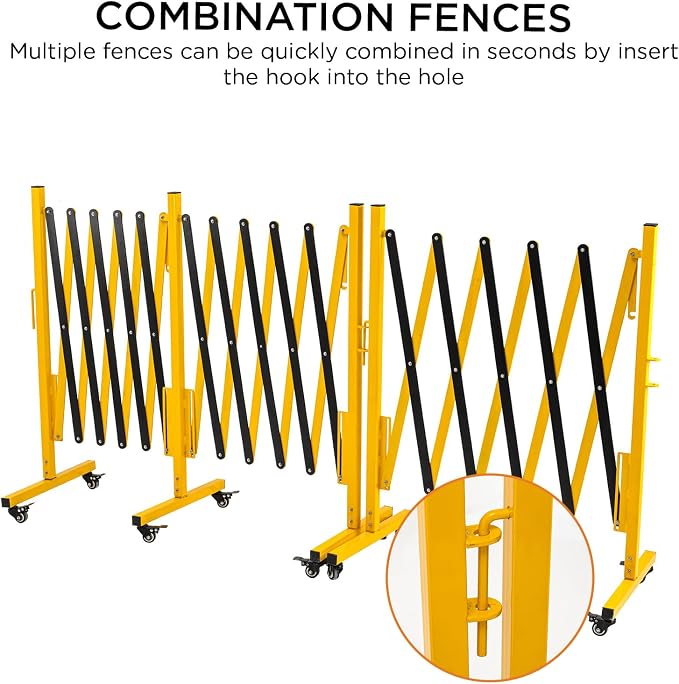 TECSPACE Industrial Expandable Metal Barricade, Expansion Size 16.4 FT - Image 7