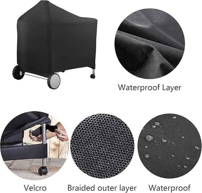 Grill Cover for Weber 7152 Performer Deluxe 22 Inch Charcoal Grills, Waterproof - Image 3