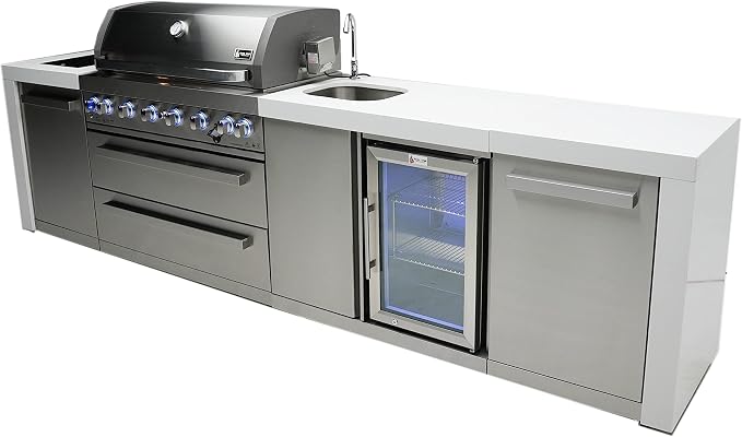 Mont Alpi MAi805-DBEV 6-Burner 115000 BTU 44-inch Deluxe Stainless Steel Island - Image 4