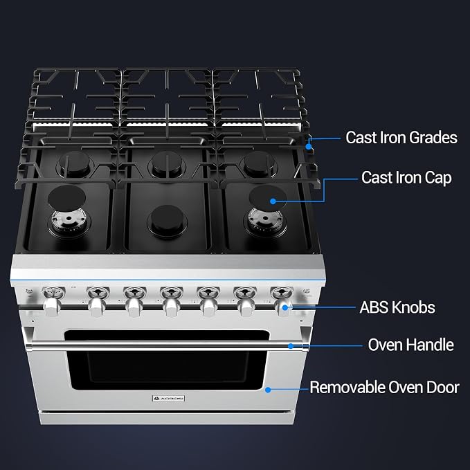 AAOBOSI 36 Inch Front Control Gas Range Oven - Image 9