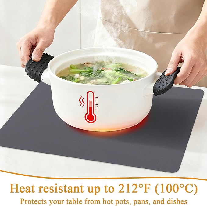 SHACOS Placemats Set of 6 Faux Leather Waterproof Leakproof Wipeable PU - Image 3