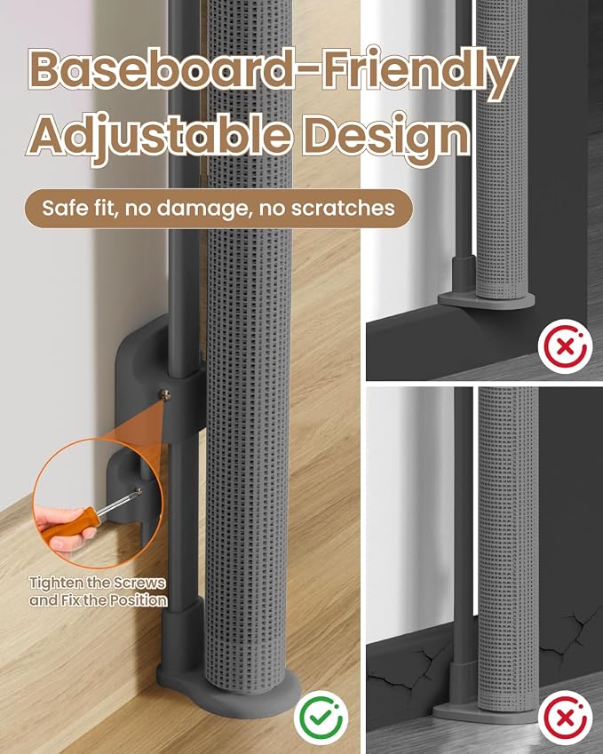Retractable Baby Gate, Prevents Kids & Dogs from Crawling Under, Indoor/Outdoor - Image 6