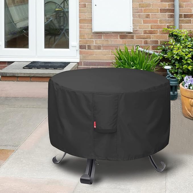 SheeChung Fire Pit Cover Round 32"Dx16"H, Fits 28", Waterproof Heavy Duty 600D - Image 6