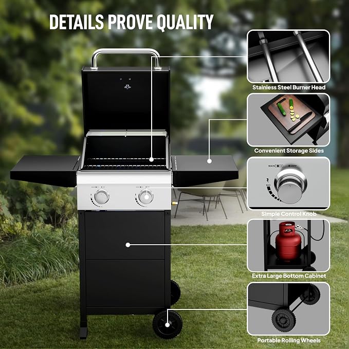 ROVSUN 2-Burner Propane Gas BBQ Grill - Image 2
