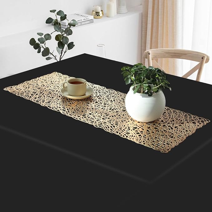 FAVE Gold Table Runners 36 Inches Heat Resistant Table Runner Flower Shaped - Image 8