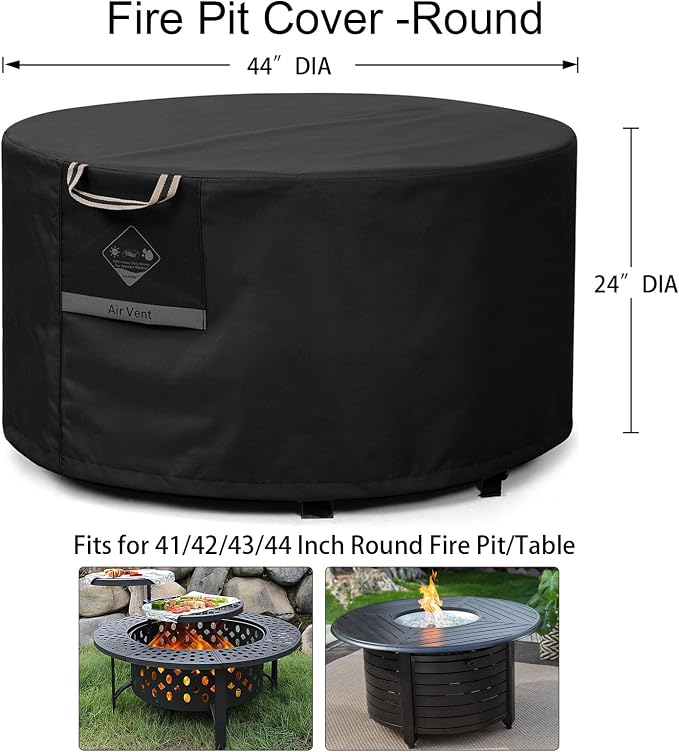 QH.HOME Fire Pit Cover Round Super Waterproof, UPF 50+ Fire Pit Covers Premium - Image 2