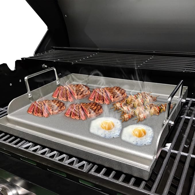 Uniflasy Cast Iron Griddle for Gas Grill Flat Top Griddle Insert for Outdoor - Image 3