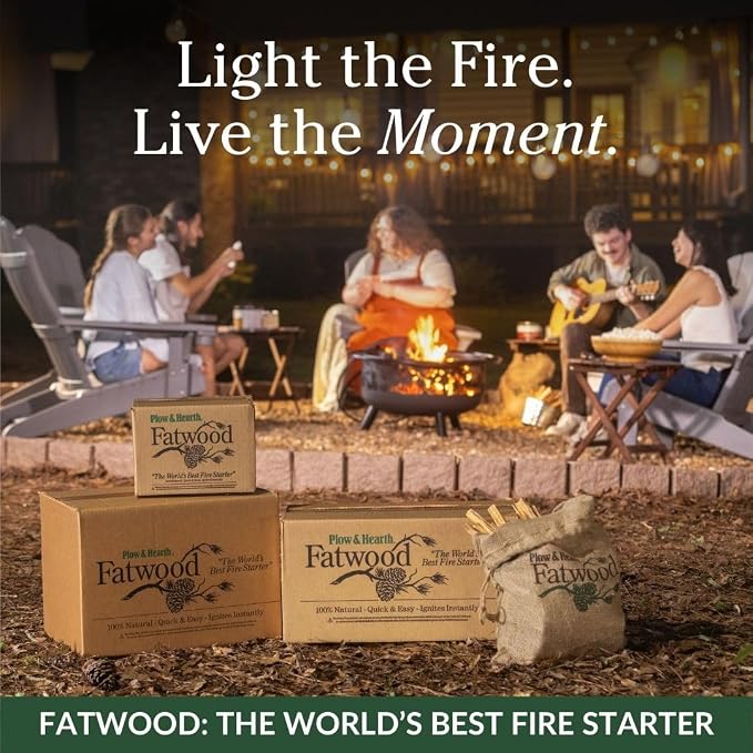 Plow & Hearth 40 LB Fatwood Fire Starter, Organic Kindling Sticks, Non Toxic - Image 2