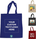 DISCOUNT PROMOS Custom Cotton Canvas Tote Bags Set of 1, Personalized Text by DISCOUNTPROMOS