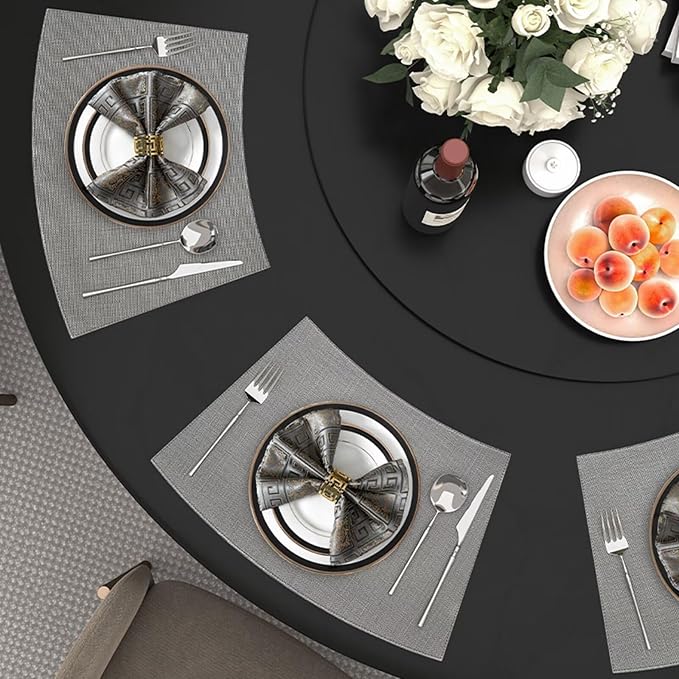 Faux Leather Placemats for Round Table, Waterproof Oil-Proof Wipeable - Image 4