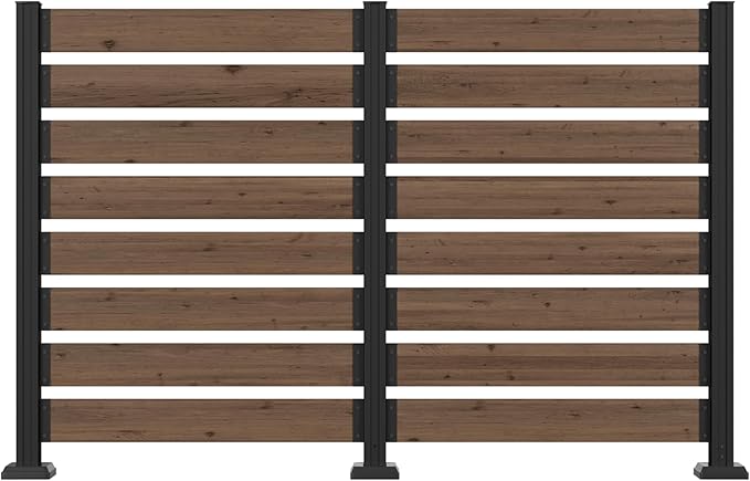 MUPATER 49” H×78” W Outdoor Privacy Screen Fence, No Dig Wooden Privacy Fence by MUPATERHome