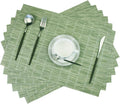 Woven Placemats Set of 6 Vinyl Heat-Resistant Table Mats Washable Kitchen by PandaPalm