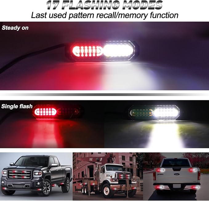 ASPL 8pcs Sync Feature Ultra Slim 12-LED Surface Mount Flashing Strobe Lights - Image 6