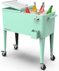 Permasteel 80 Quart Party Cooler, Rolling Ice Chest by Permasteel
