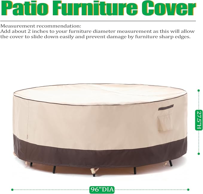 F&J Outdoors Patio Furniture Covers Waterproof UV Resistant Rip-stop Fabric - Image 2