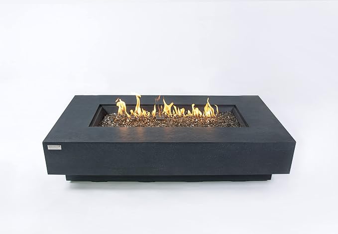 Elementi+ | Positano Gas Fire Pit Cast Concrete 60" Rectangular Fire Table - Image 3