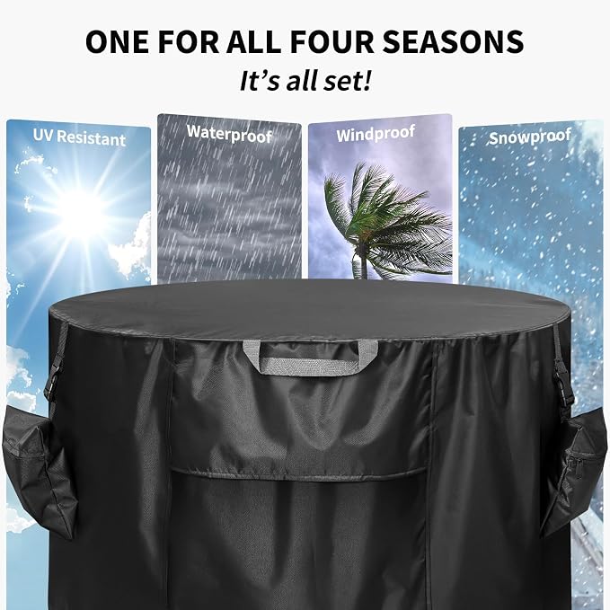 Fire Pit Cover, Heavy-Duty Waterproof Tear-Resistant FirePit Covers Round - Image 9