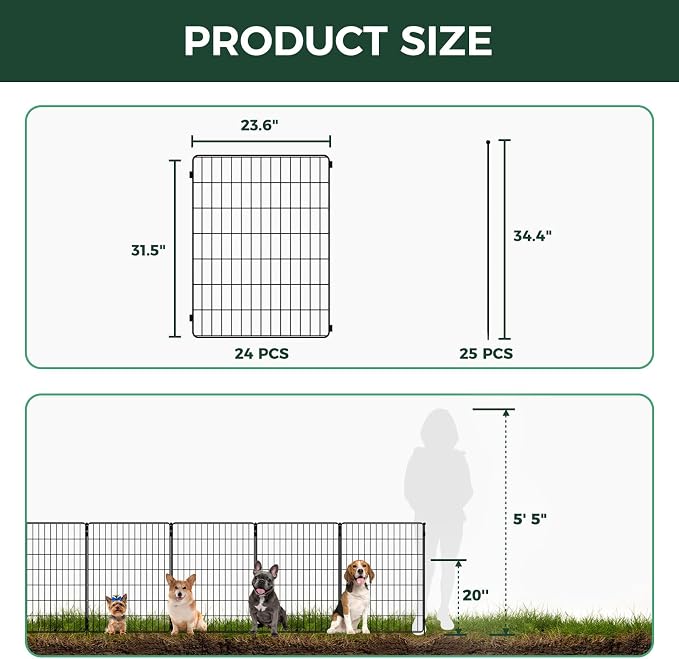 FXW Decorative Garden Fence for Yard - 32in x 47.1ft 24 Panels - Metal Fencing - Image 3