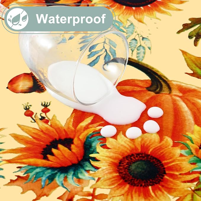 misaya Rectangle Waterproof Vinyl Table Cloth, Wipeable Tablecloth - Image 2