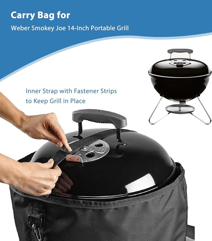Grill Carry Bag for Weber Smokey Joe 14-inch Portable Charcoal Grill, Smokey - Image 2