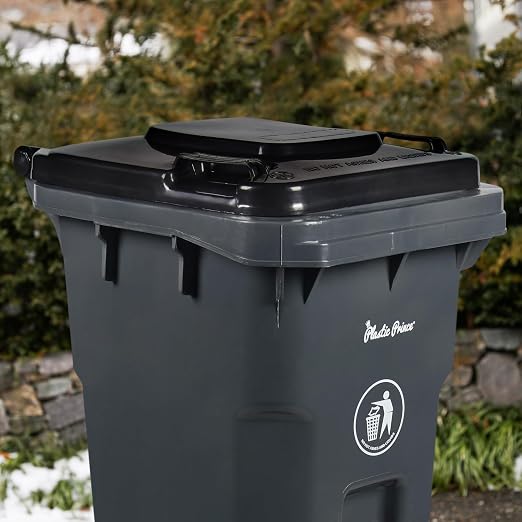 32 Gallon Trash Can with Wheels Outdoor Trash Can with Wheels and Lid - Image 7
