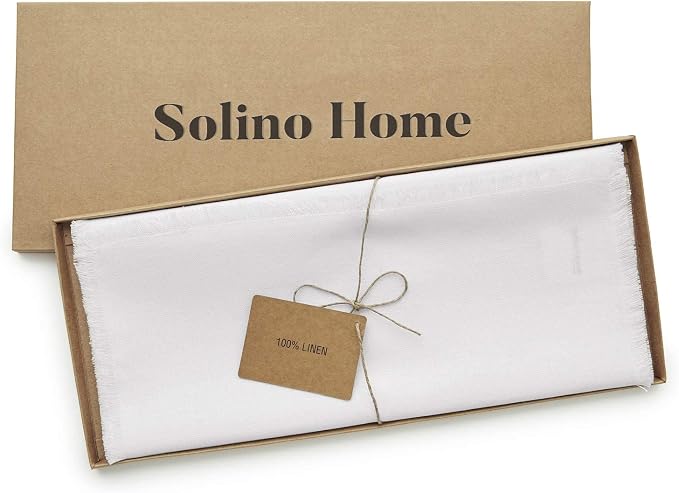 Solino Home Fringe Linen Table Runner 120 Inches Long - Image 5