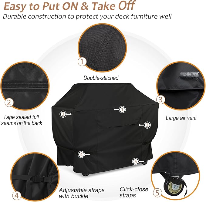 NettyPro Grill Cover for Outdoor Grill 52 inch Waterproof Heavy Duty Gas BBQ - Image 4
