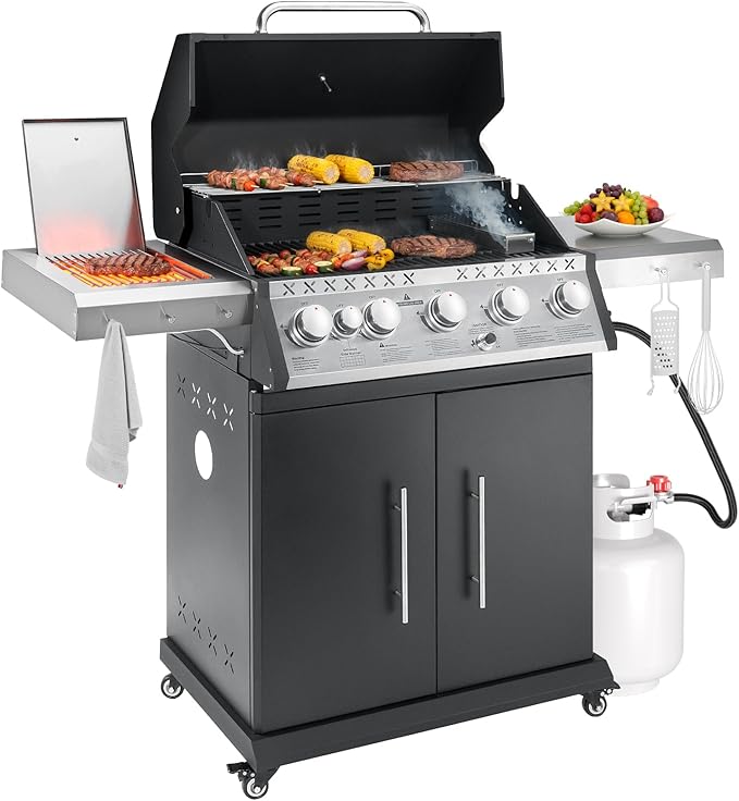 Propane Gas Grill, 5+1 Stainless Steel Barbecue Grill by ADREAK