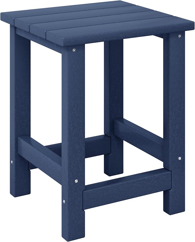 Costaelm Kids Outdoor Side Table, Small Patio HDPE Adirondack Square Table by Costaelm