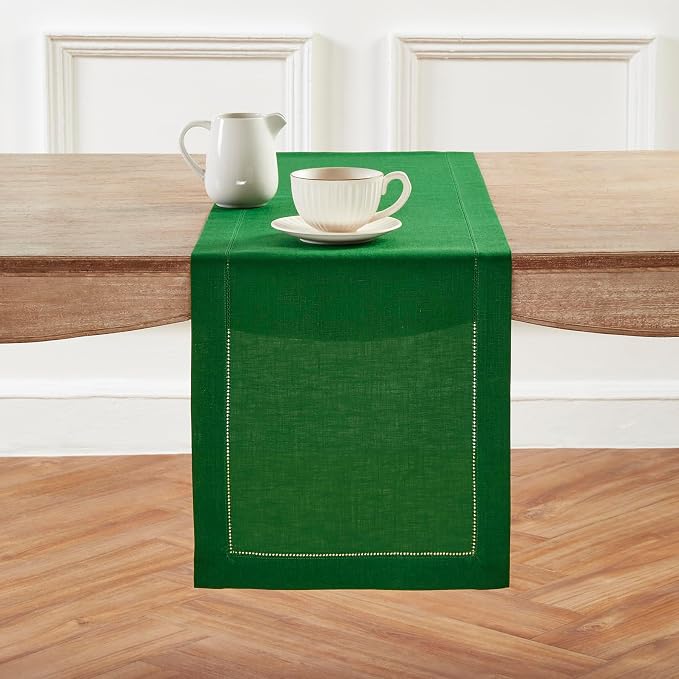 Solino Home Linen Garden Green Table Runner 108 Inches Long by SolinoHome