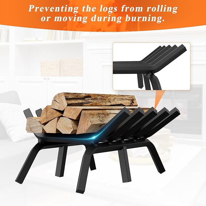 Fireplace Grate 17 Inch, Solid Steel Heavy Duty Fireplace Log Holder - Image 7