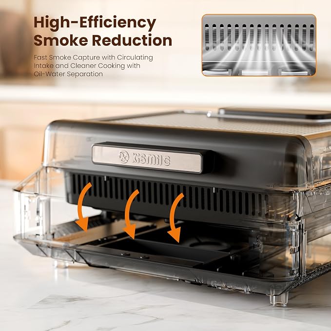 Kismile 2-in-1 Griddle and Indoor Grill, Electric Smokeless Grill - Image 7