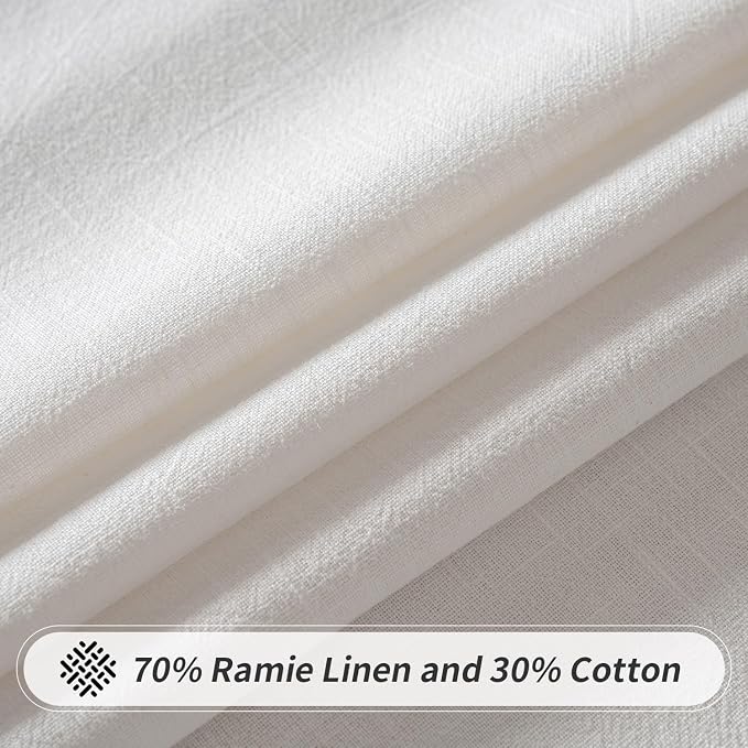 MIULEE White Linen Cotton Blend Tablecloth Rectangle, Luxury Waterproof Stain - Image 5