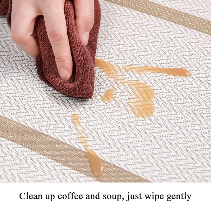 Luxurious Placemats Set of 4, Durable Table Mats Kitchen Plastic Washable - Image 4