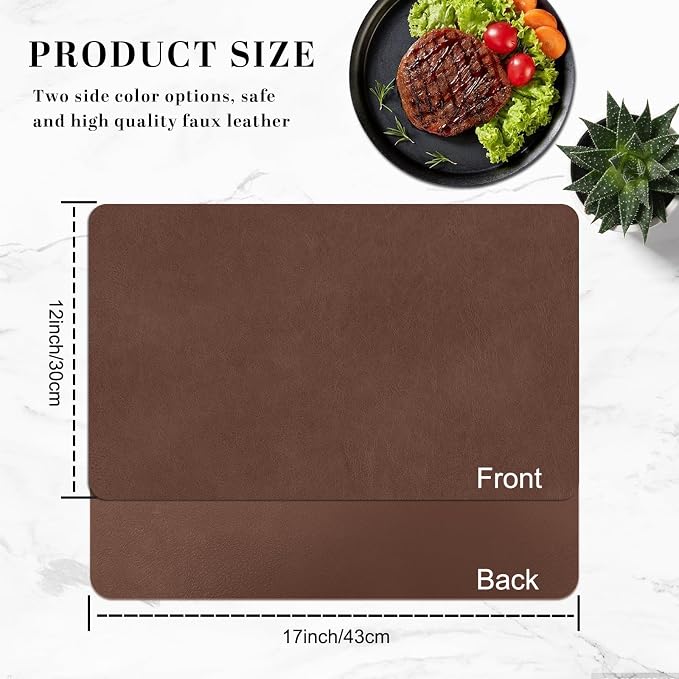 Faux Leather Placemats, Heat-Resistant, Waterproof and Oil-Proof, Reversible - Image 5
