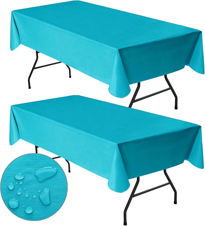 Nasitos 2 Pack Vinyl Tablecloth 60x102 Inch-Decorative Rectangle Flannel Backed by Nasitoshomedecor