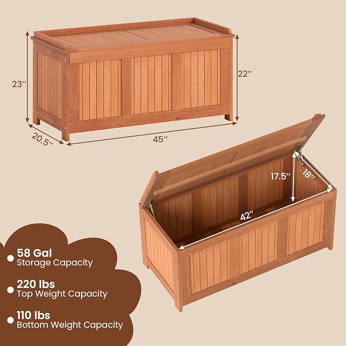HAPPYGRILL Outdoor Wood Deck Box - Image 8
