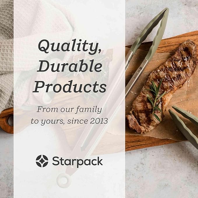 Tongs 12 Inch Silicone and Stainless Steel, Sage Green