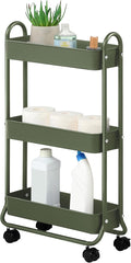 SunnyPoint Slim Rolling Storage Cart, 3 Tier Bathroom Storage Organizer Bathroom by SunnyPoint