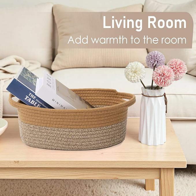 Woven Basket, Small Rope Storage Bin - Image 7