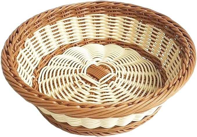 RT&BS Round Wicker Bread Basket, Christmas Food Baskets, Eco-Friendly Sturdy by RT%26BS