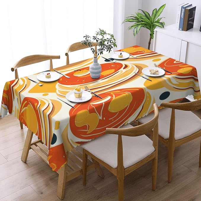 Rectangle Table Cloth Cake Pattern Waterproof Tablecloth 54 x 72 in Washable - Image 2