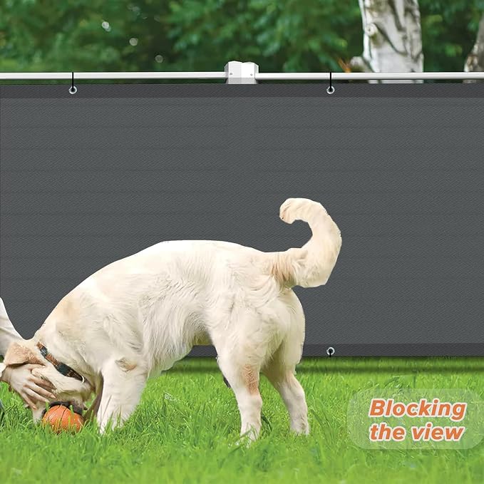 LOVE STORY 2.5' x 10' Dark Grey Balcony Screen Privacy Fence Cover UV - Image 2