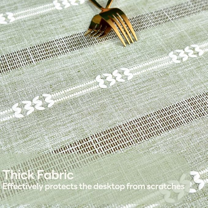 Heavy Duty Cotton Table Cloth for Rectangle Table Sage Green Rectangular - Image 2