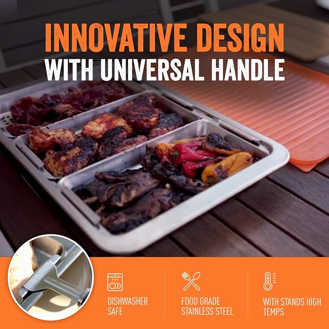 Yukon Glory™ BBQ 'N SERVE Premium Set, Includes 3 Grill Baskets, Serving Tray - Image 2