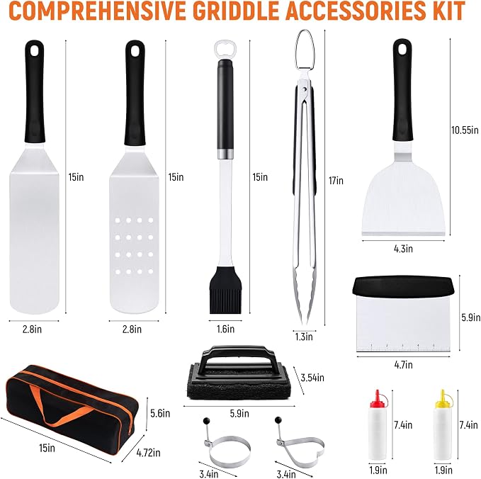 Griddle Accessries Kit, Grill BBQ Spatula Utensils Set - Image 5